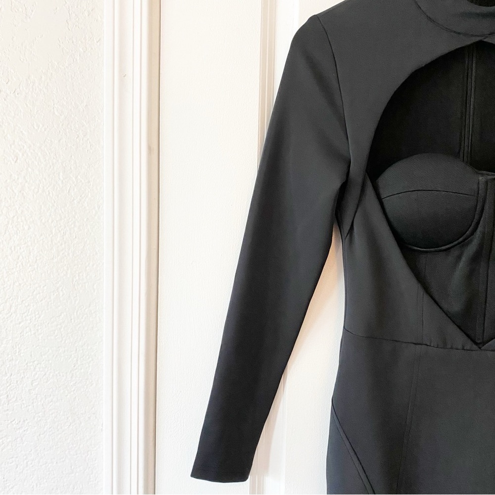 ASILIO Heavy Night Bustier Black Bodycon Cocktail Dress - Picture 3 of 11